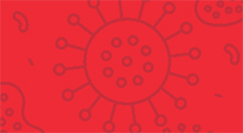 红色背景下2019冠状病毒疾病图片