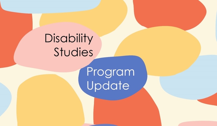 在彩色背景写的“残疾研究计划更新”
